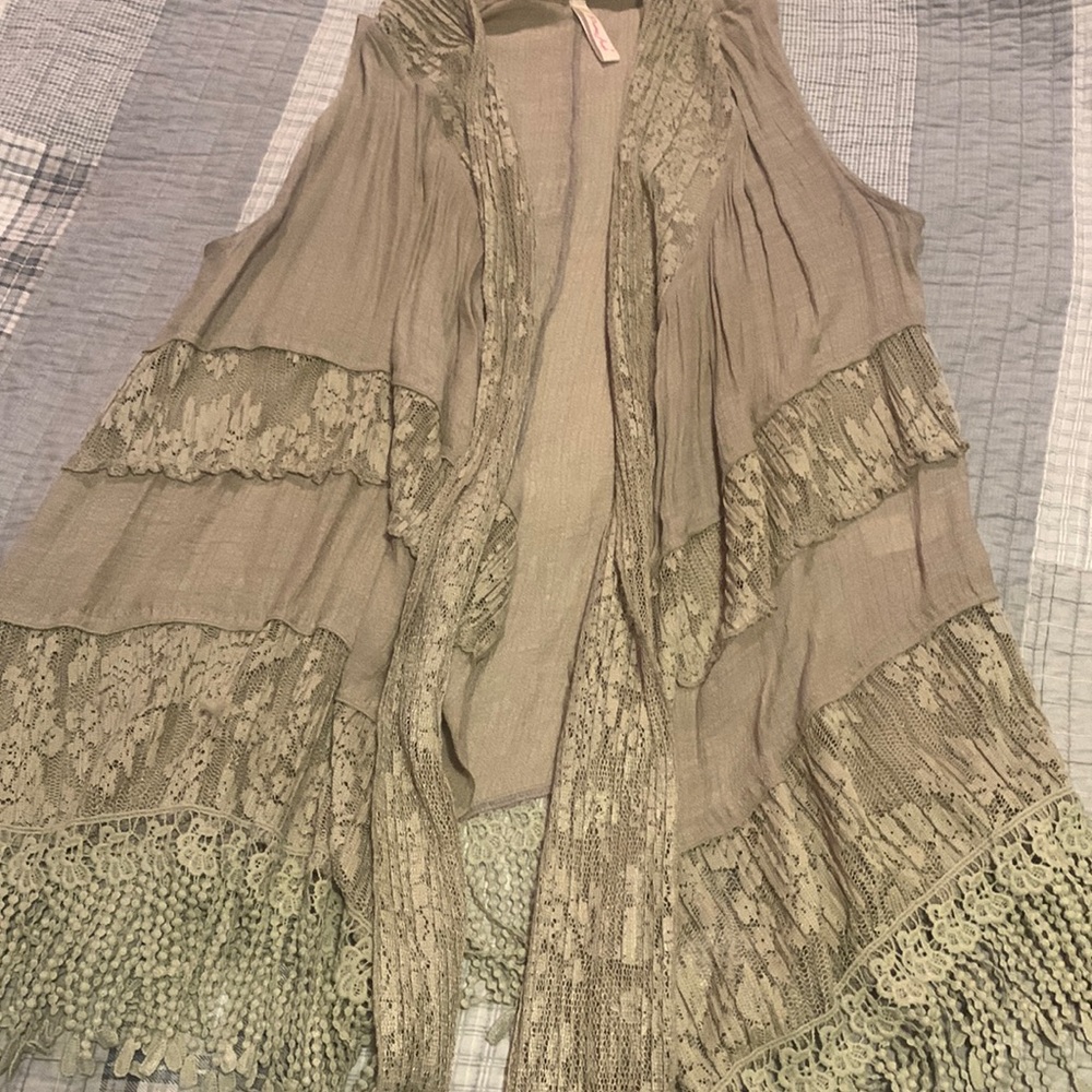 Fringe and lace vest